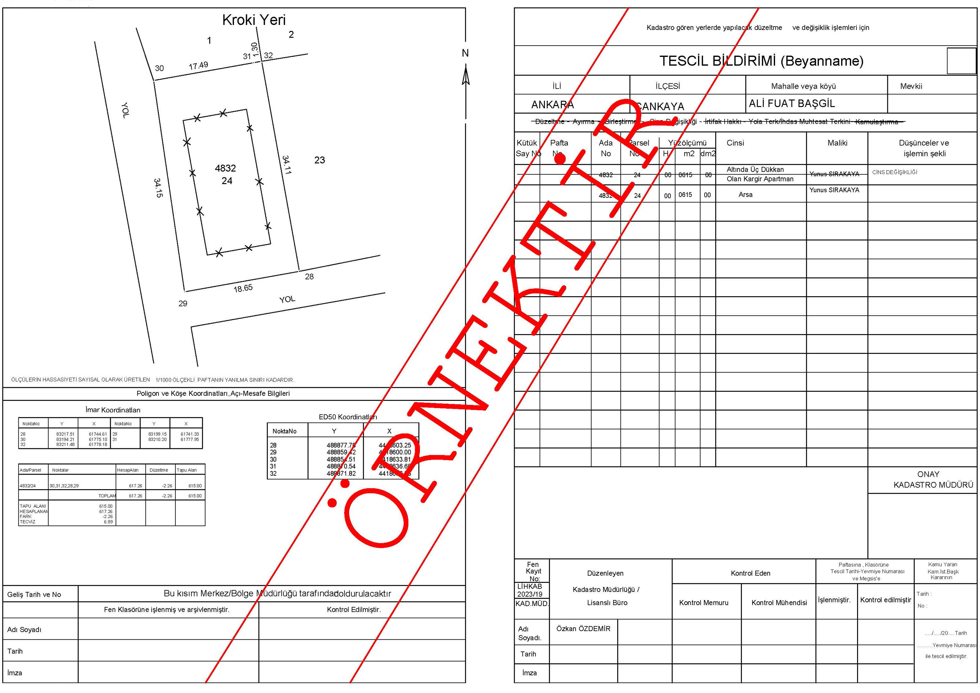 Cins Değişikliği Kroki Örnwği